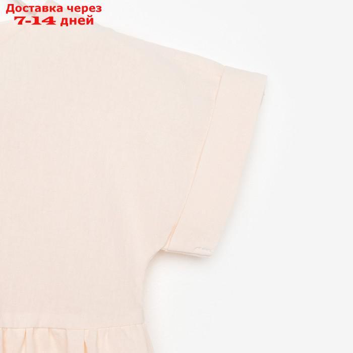 Платье для девочки MINAKU: Cotton Collection цвет бежевый, рост 110 - фото 2 - id-p217826605