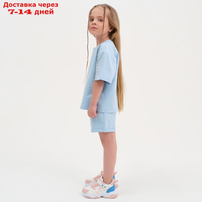 Комплект детский (футболка, шорты) KAFTAN "Basic line" размер 36 (134-140), цвет голубой - фото 4 - id-p217824731