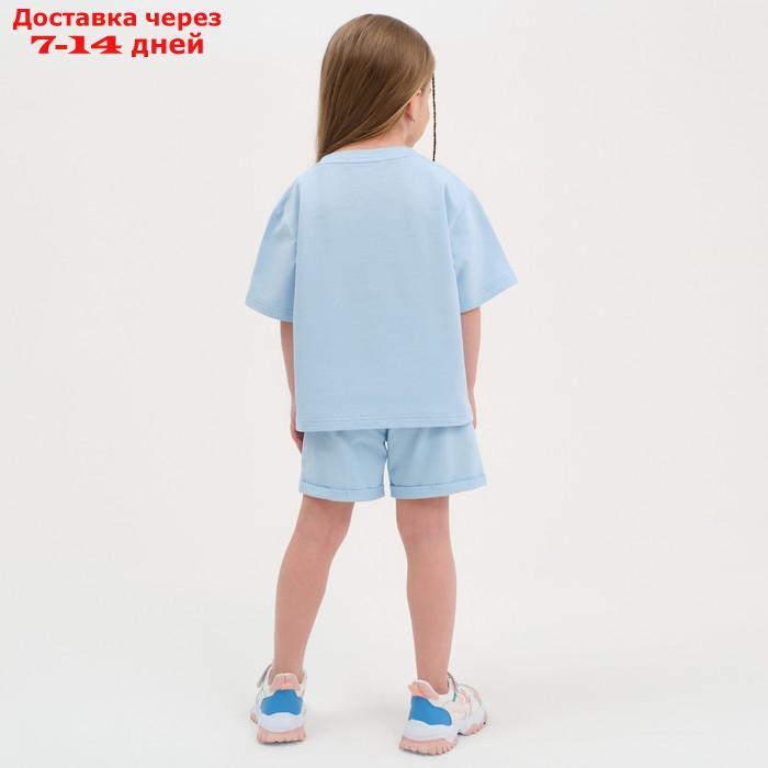Комплект детский (футболка, шорты) KAFTAN "Basic line" размер 36 (134-140), цвет голубой - фото 5 - id-p217824731