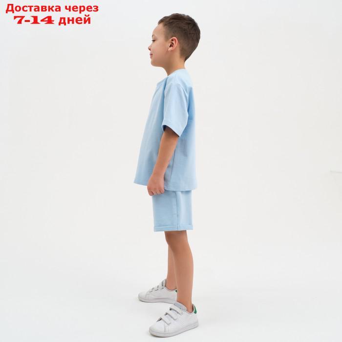 Комплект детский (футболка, шорты) KAFTAN "Basic line" размер 36 (134-140), цвет голубой - фото 8 - id-p217824731