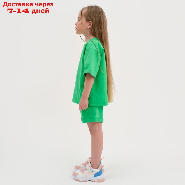 Комплект детский (футболка, шорты) KAFTAN "Basic line" размер 30 (98-104), цвет зелёный - фото 4 - id-p217824732