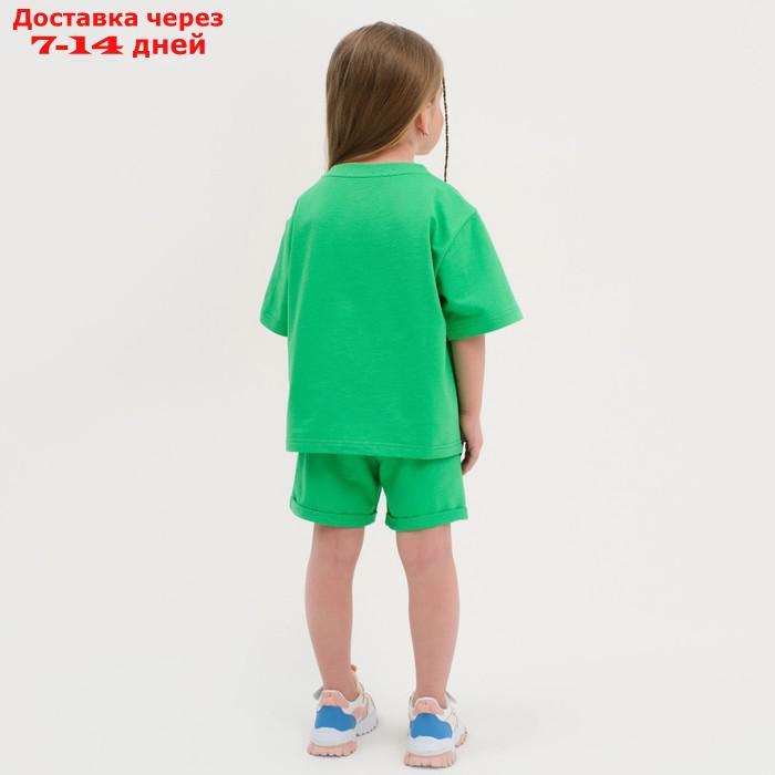 Комплект детский (футболка, шорты) KAFTAN "Basic line" размер 30 (98-104), цвет зелёный - фото 5 - id-p217824732