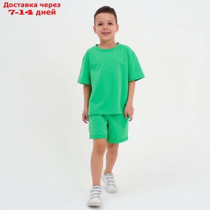 Комплект детский (футболка, шорты) KAFTAN "Basic line" размер 30 (98-104), цвет зелёный - фото 8 - id-p217824732