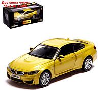 Машина металлическая BMW M4 COUPE, 1:32, инерция, открываются двери, цвет жёлтый