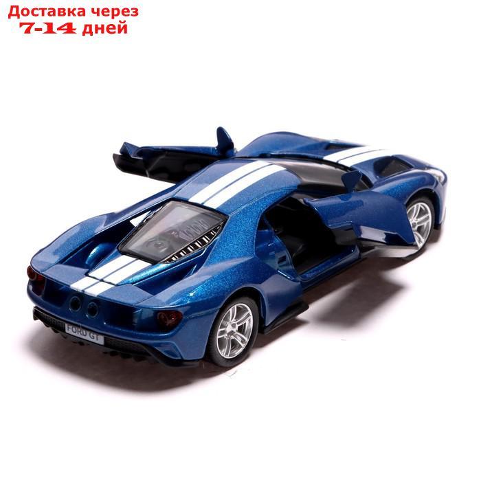 Машина металлическая FORD GT, 1:32, инерция, открываются двери, цвет синий - фото 4 - id-p217823795