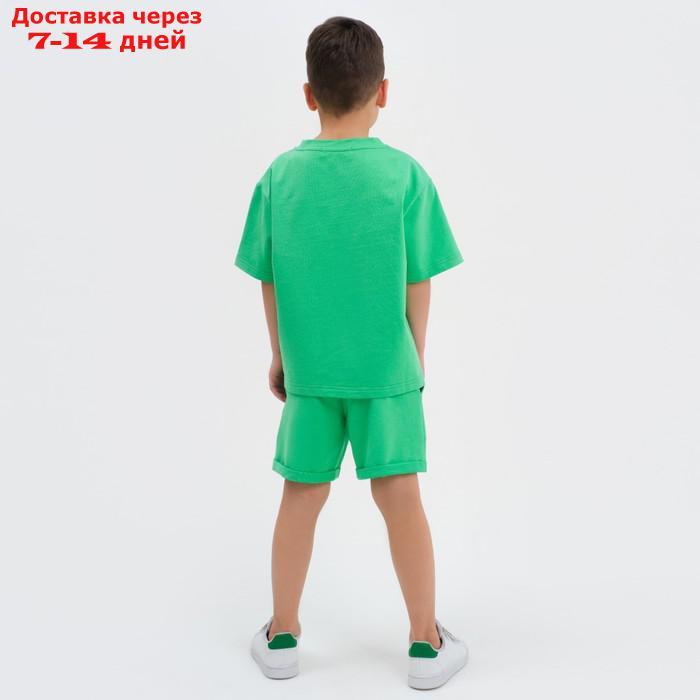 Комплект детский (футболка, шорты) KAFTAN "Basic line" размер 34 (122-128), цвет зелёный - фото 7 - id-p217824736