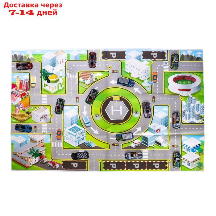 Игровой набор "Город", 24 металлические машинки с запуском и игровое поле - фото 3 - id-p217824760