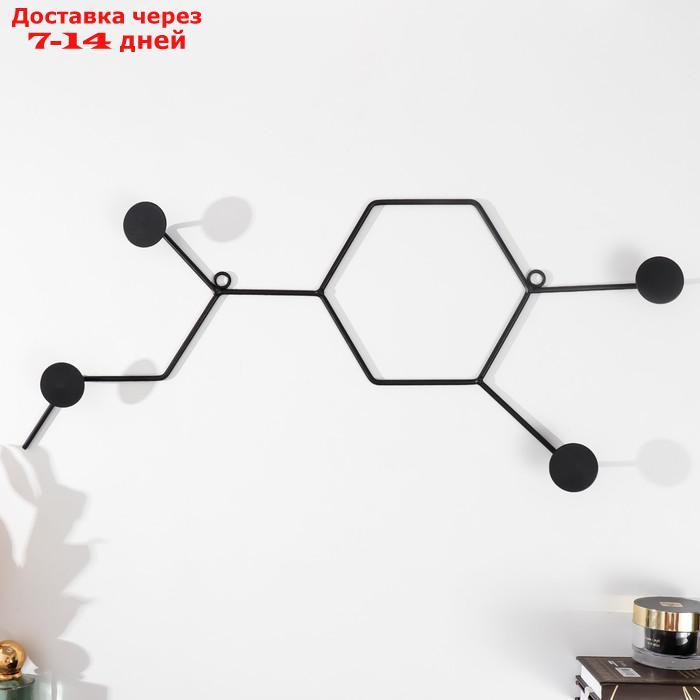 Крючки декоративные металл "Молекулы" чёрный 23х57,5 см - фото 3 - id-p217824781