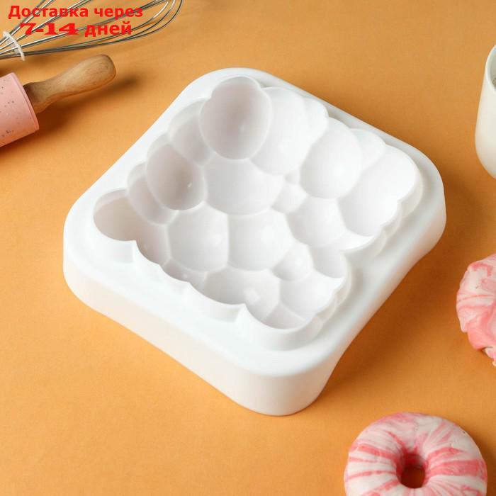 Форма для выпечки и муссовых десертов 20х5,5 см "Воздушные пузыри", цвет белый - фото 2 - id-p217825759