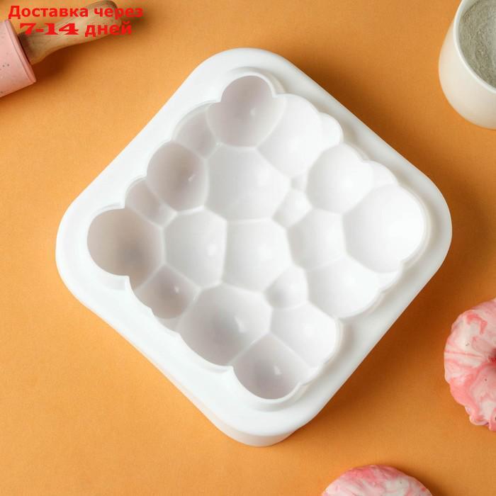 Форма для выпечки и муссовых десертов 20х5,5 см "Воздушные пузыри", цвет белый - фото 3 - id-p217825759