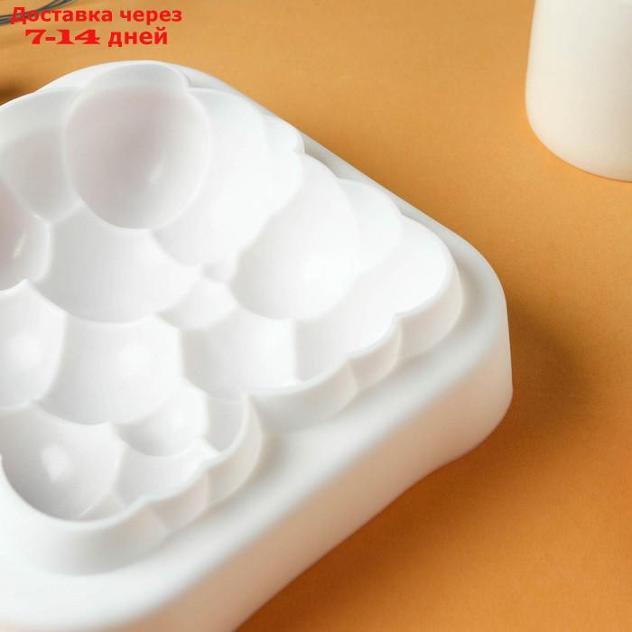 Форма для выпечки и муссовых десертов 20х5,5 см "Воздушные пузыри", цвет белый - фото 4 - id-p217825759