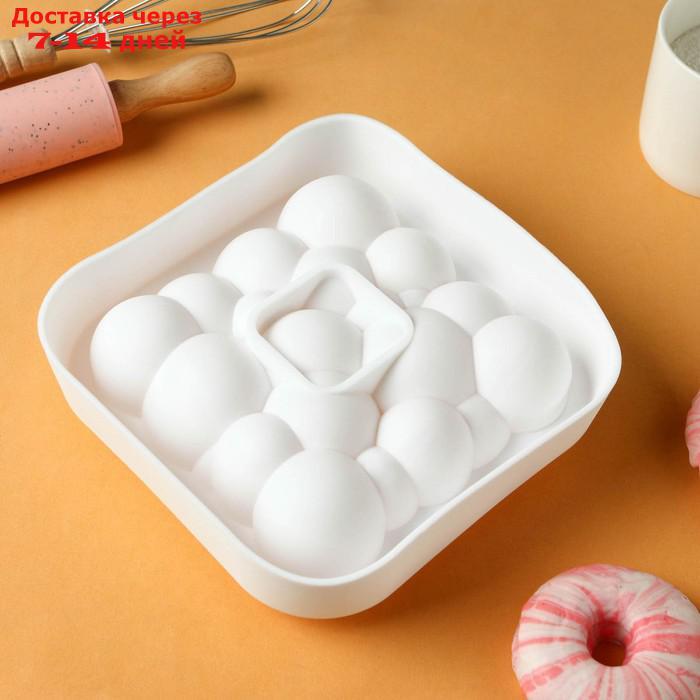 Форма для выпечки и муссовых десертов 20х5,5 см "Воздушные пузыри", цвет белый - фото 6 - id-p217825759
