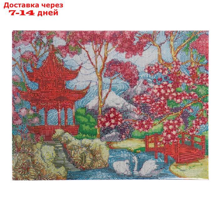 Алмазная мозаика на подрамнике с полным заполнением "Японский сад", 30х40см - фото 3 - id-p217825795