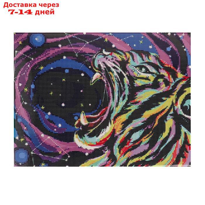 Алмазная мозаика на подрамнике с полным заполнением "Звёздный тигр", 30х40см - фото 4 - id-p217825917