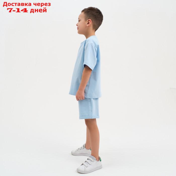 Комплект детский (футболка, шорты) KAFTAN "Basic line" размер 32 (110-116), цвет голубой - фото 8 - id-p217824965