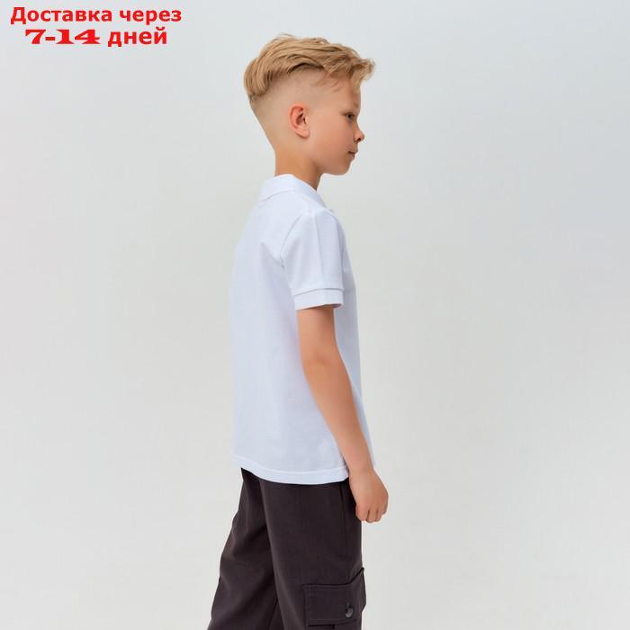 Футболка (поло) детская MINAKU: Basic line цвет белый, рост 110 - фото 3 - id-p217825958