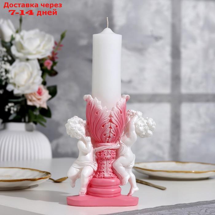 Свеча Два Ангела (розовый) Время горения 48 часов - фото 1 - id-p217825042