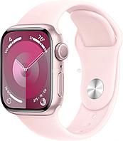 Умные часы Apple Watch Series 9 41 мм (алюминиевый корпус, розовый/розовый, спортивный силиконовый ремешок
