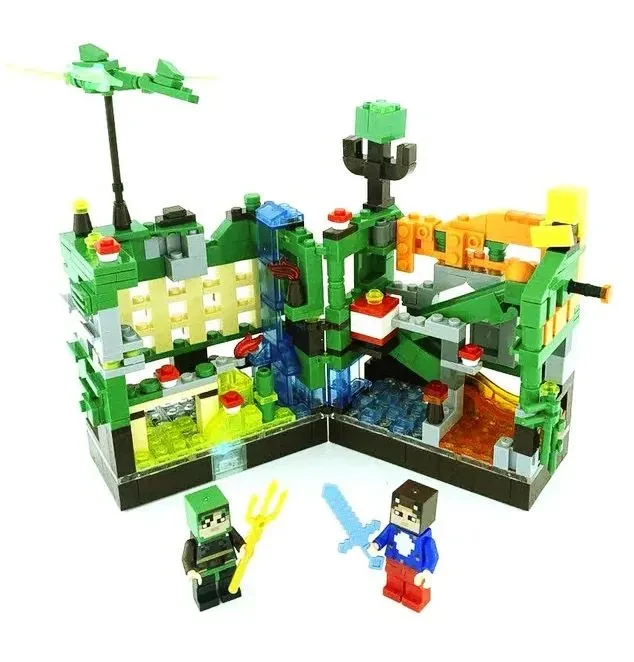 Конструктор Майнкрафт "Зеленая крепость", c LED-блоками, 501 деталь Minecraft, My World - фото 4 - id-p217977313