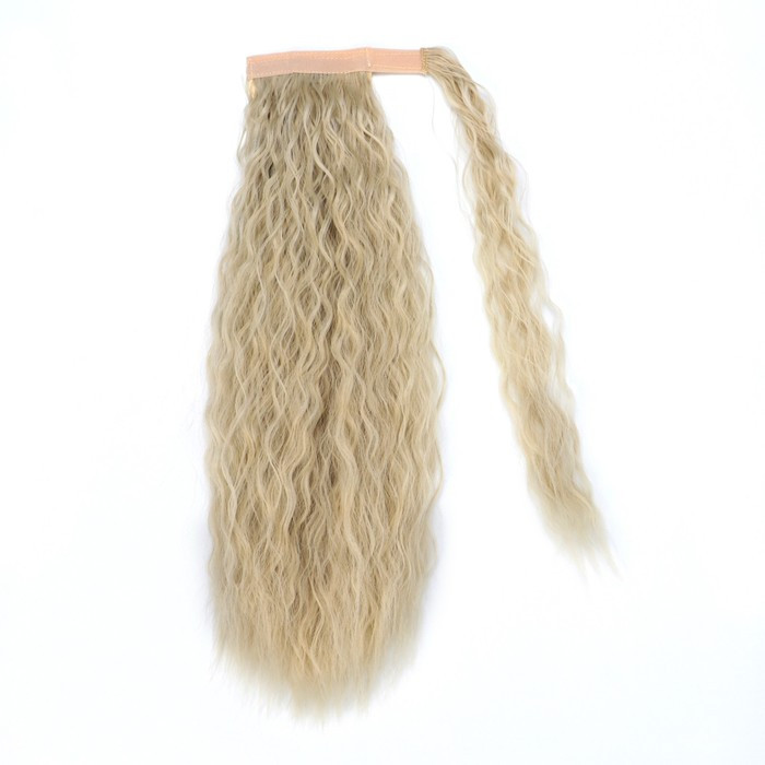 Хвост накладной, волнистый волос, на резинке, 60 см, 100 гр, цвет холодный блонд(#SHT88В) - фото 3 - id-p217977850