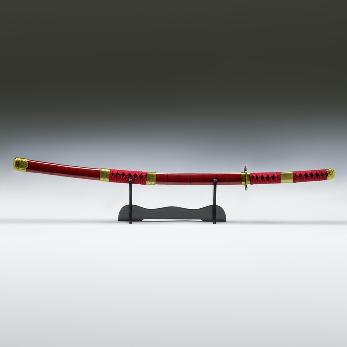 Сувенирное оружие «Катана», малиновые, в полоску ножны, вставка с обвязкой, 100см - фото 1 - id-p217977886