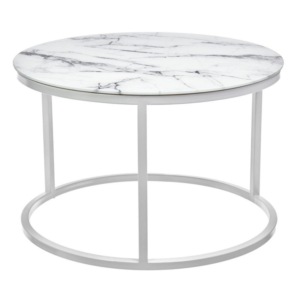 Набор кофейных столиков Tango белый мрамор с белыми ножками - фото 6 - id-p216620859