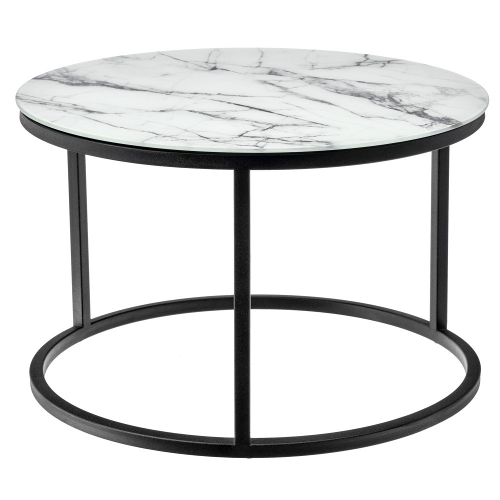 Набор кофейных столиков Tango белый мрамор с черными ножками - фото 6 - id-p216620860