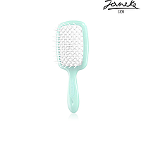 Расческа массажная Janeke Superbrush Small Turquoise Мятная с белым