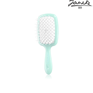 Расческа массажная Janeke Superbrush Small Turquoise Мятная с белым