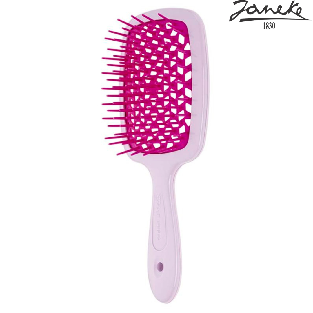 Расческа массажная Janeke Superbrush Lilac Лиловая с малиновым