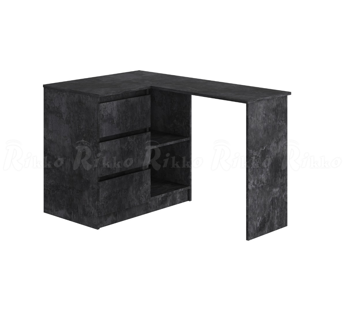 Стол угловой Аванта, 3 ящика - Бетон темный (Рикко) - фото 1 - id-p217998694