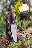 Охотничий нож «Сокол со следами ковкииз нерж. стали 95х18, рукоять литье мельхиор, венге. Лучший подарок.