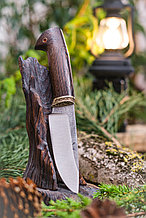 Охотничий нож  «Сокол со следами ковкииз нерж. стали 95х18, рукоять литье мельхиор, венге. Лучший подарок.
