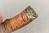 Охотничий нож из дамасской стали «Анчар», рукоять литье мельхиор, береста., фото 5