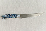 Разделочный нож "Филейка", цельнометаллический, сталь Х12МФ, рукоять акрил синий с дюраль., фото 5