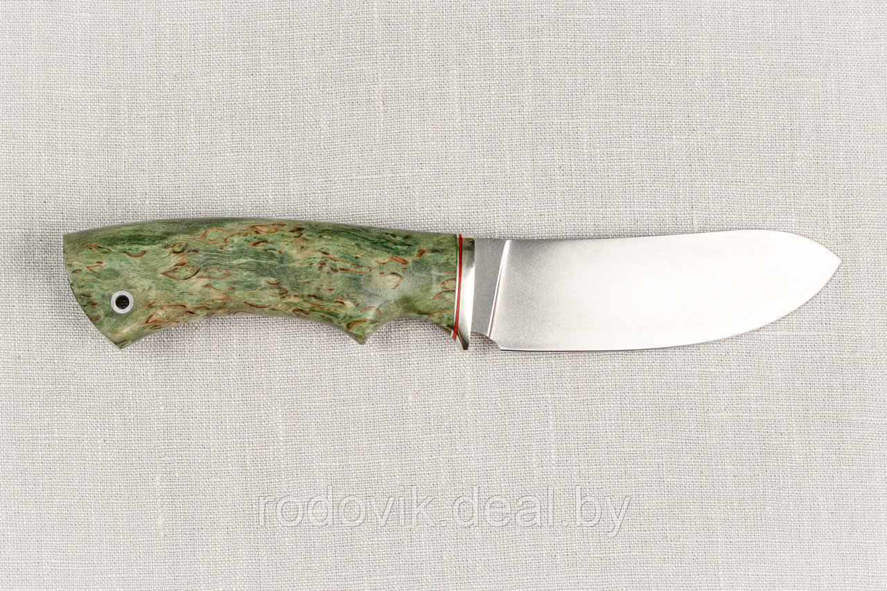 Охотничий нож Кречет, ст.D2, мельхиор, стабилизированная карельская береза. Подарок мужчине. - фото 6 - id-p217999078