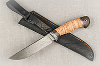 Охотничий нож Вепрь,из кованой стали Х12МФ, рукоять Береста. Подарок настоящему мужчине.