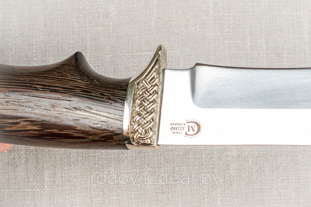 Охотничий нож «Егерь» из кованой стали Х12МФ , рукоять литье мельхиор, венге. Подарок мужчине. - фото 6 - id-p217999099