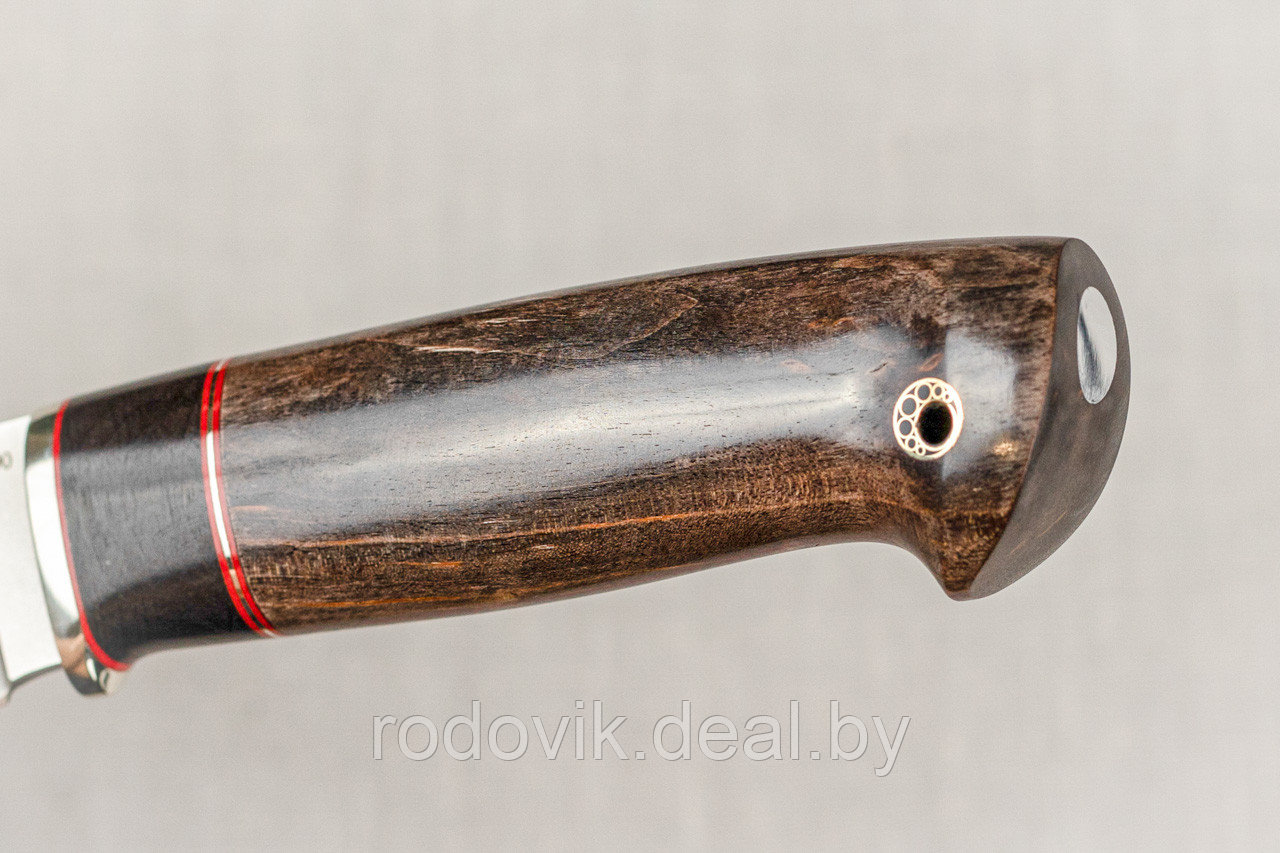 Охотничий нож «Соболь» из стали М390 (новинка), рукоять литье мельхиор, ценные породы древесины. - фото 7 - id-p217999109