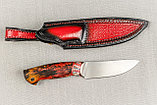 Авторский охотничичий нож «Кайман" из ст. S390, рукоять инкрустир. бивнем мамонта, ценные породы древесины., фото 2