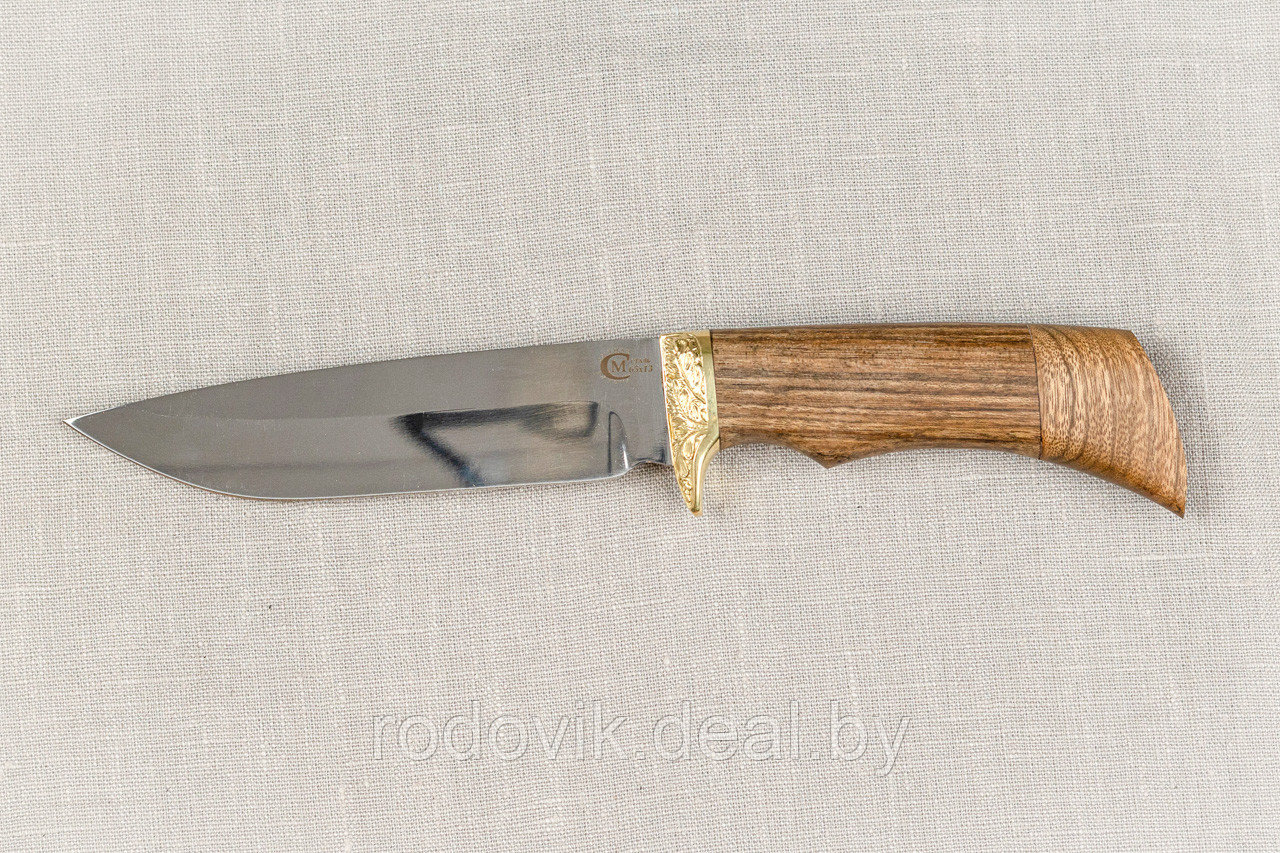 Охотничий нож «Лазутчик» из нержавеющей стали 65х13 , рукоять латунное литье, ценные породы дерева. - фото 3 - id-p217999130