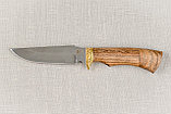 Охотничий нож «Следопыт» из нерж. стали 65х13 , рукоять латунное литье, ценные породы дерева. Подарок мужчине., фото 4