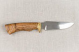 Охотничий нож «Следопыт» из нерж. стали 65х13 , рукоять латунное литье, ценные породы дерева. Подарок мужчине., фото 5