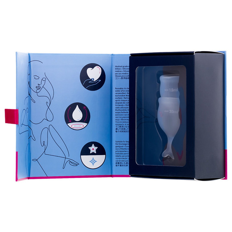 Набор менструальных чаш Satisfyer Feel Secure, прозрачный - фото 7 - id-p212697512