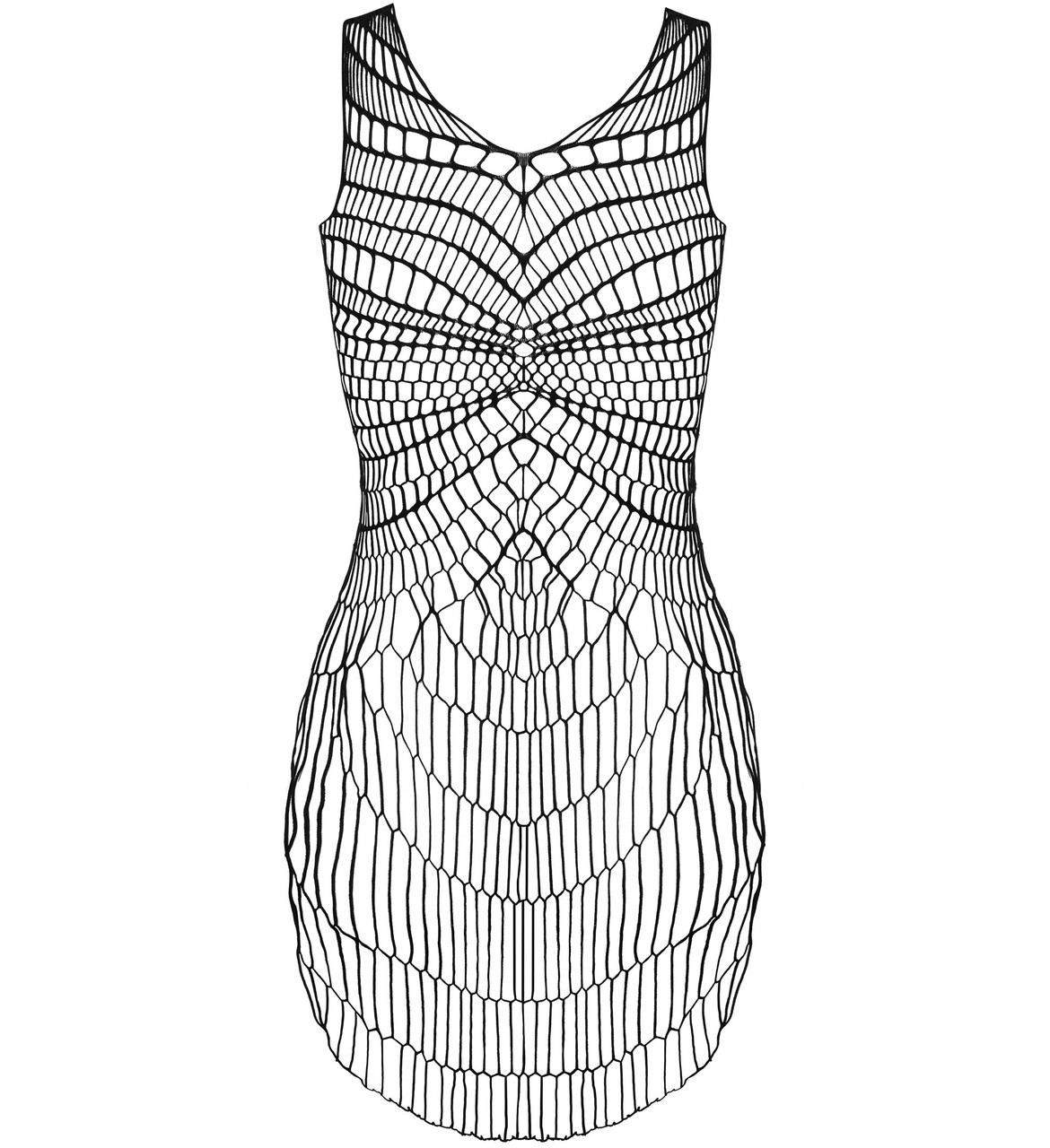 Черное мини-платье в сеточку и разрезами по бокам OS - фото 6 - id-p208521211
