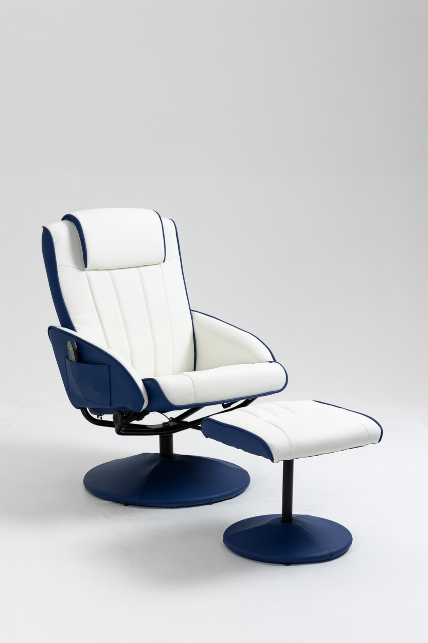 Кресло массажное Angioletto Barone Blu Bianco - фото 1 - id-p218003104