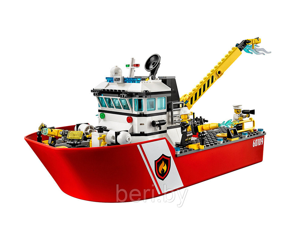 Конструктор Cities "Пожарный катер" 412 деталей, аналог Lego City 60109 - фото 2 - id-p218009065