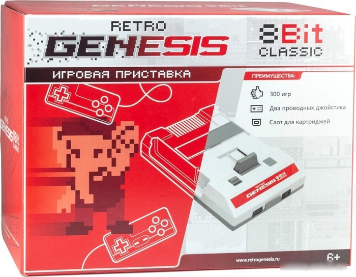 Игровая приставка Retro Genesis 8 Bit Classic (2 геймпада, 300 игр) - фото 1 - id-p218018317