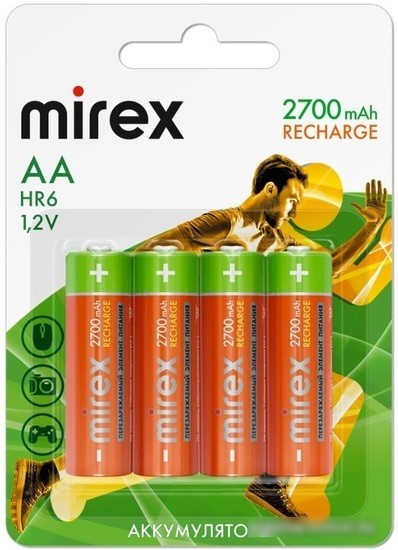 Аккумулятор Mirex AA 2700mAh 4 шт HR6-27-E4 - фото 1 - id-p218019312