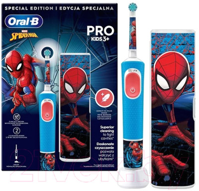 Электрическая зубная щетка Oral-B Vitality PRO Kids Spiderman - фото 1 - id-p218017679